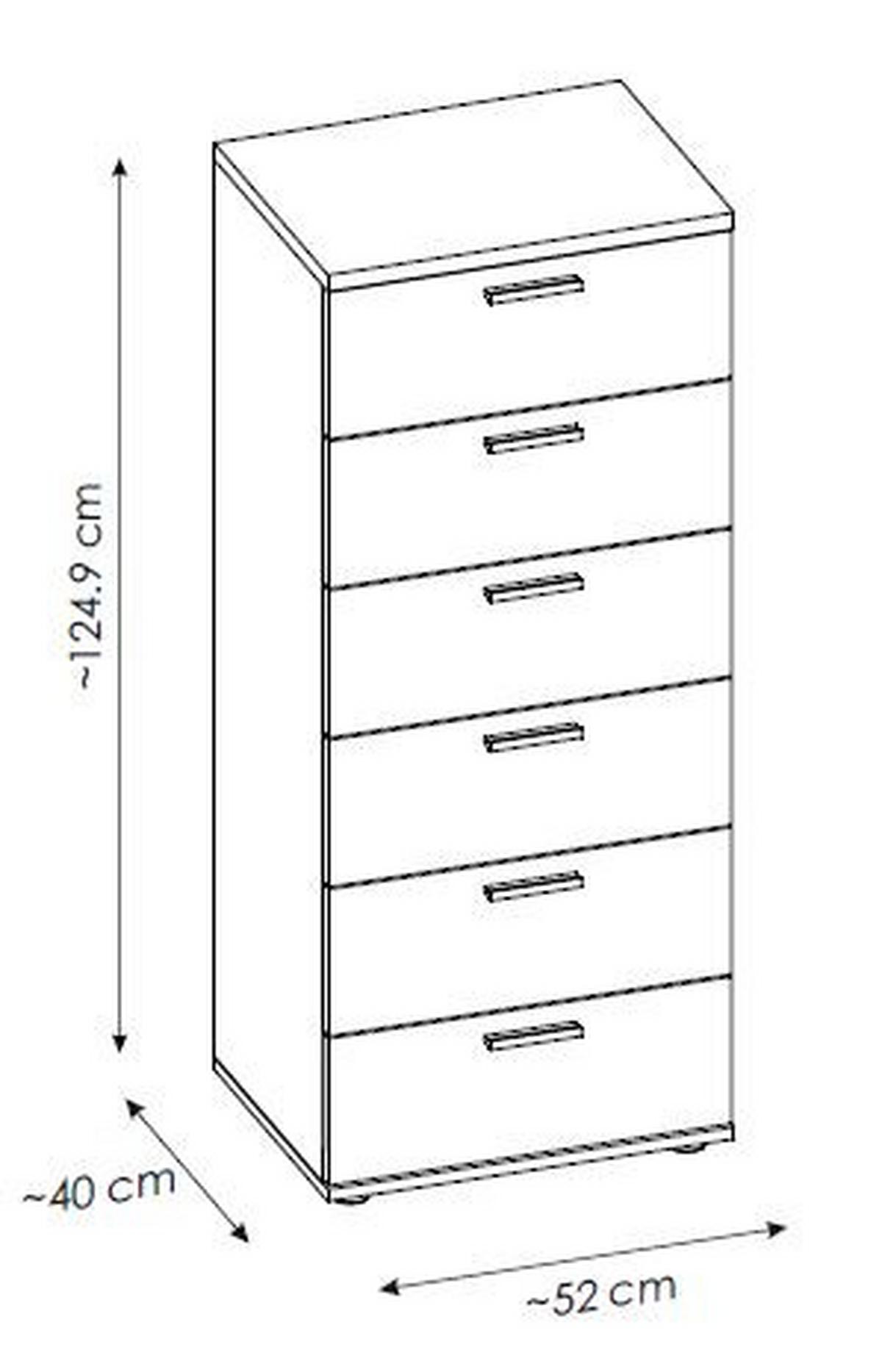 KOMODA SOFIA -EXKLUSIV- - Moderní, kompozitní dřevo/plast (52/125/40cm) - Mömax