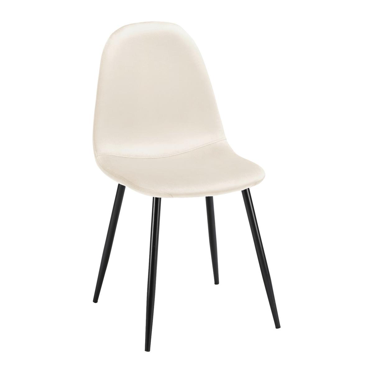 Zamatová stolička Lio béžová - čierna/béžová, Modern, kov/drevo (43/86/55cm) - Bessagi Home