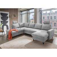 Wohnlandschaft Passione Grau U: 200x305x153 cm - Schwarz/Grau, MODERN, Textil (200/305/153cm) - Livetastic