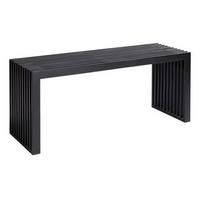Sitzbank Schwarz Rib 104x43 Cm - Schwarz, KONVENTIONELL, Holz (104/43/35cm) - MID.YOU