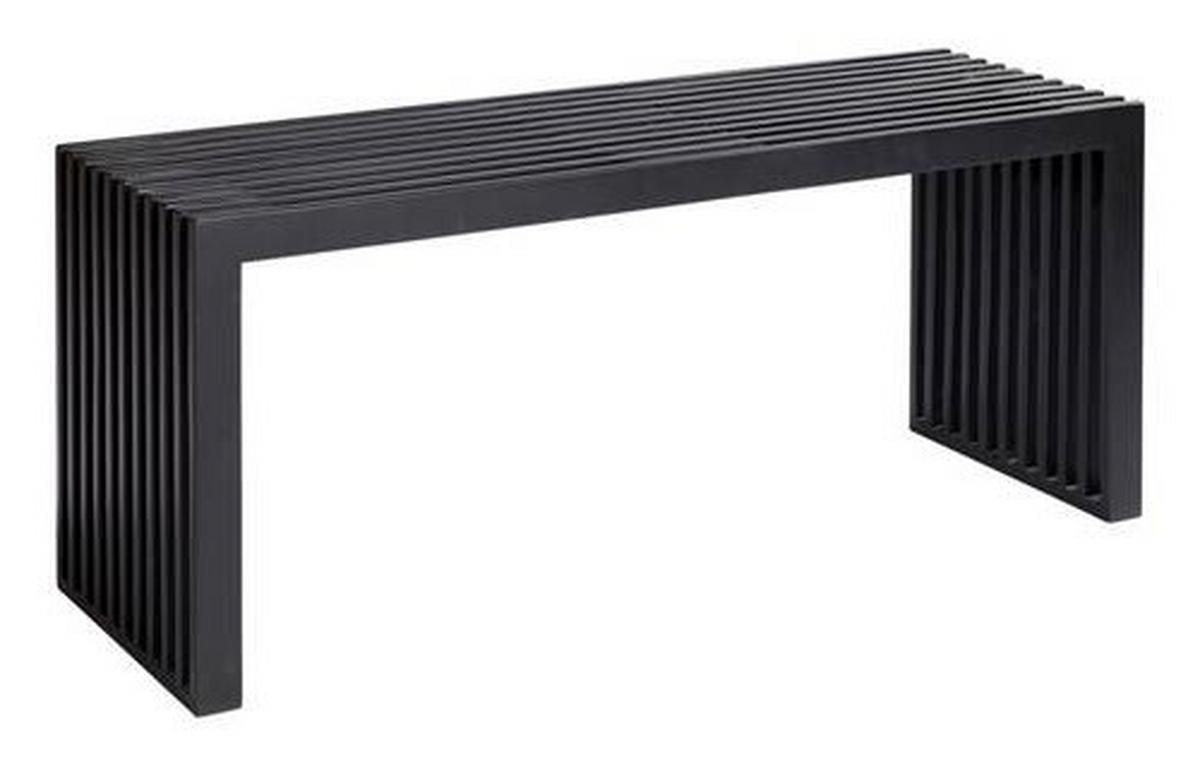 Sitzbank Schwarz Rib 104x43 Cm - Schwarz, KONVENTIONELL, Holz (104/43/35cm) - MID.YOU