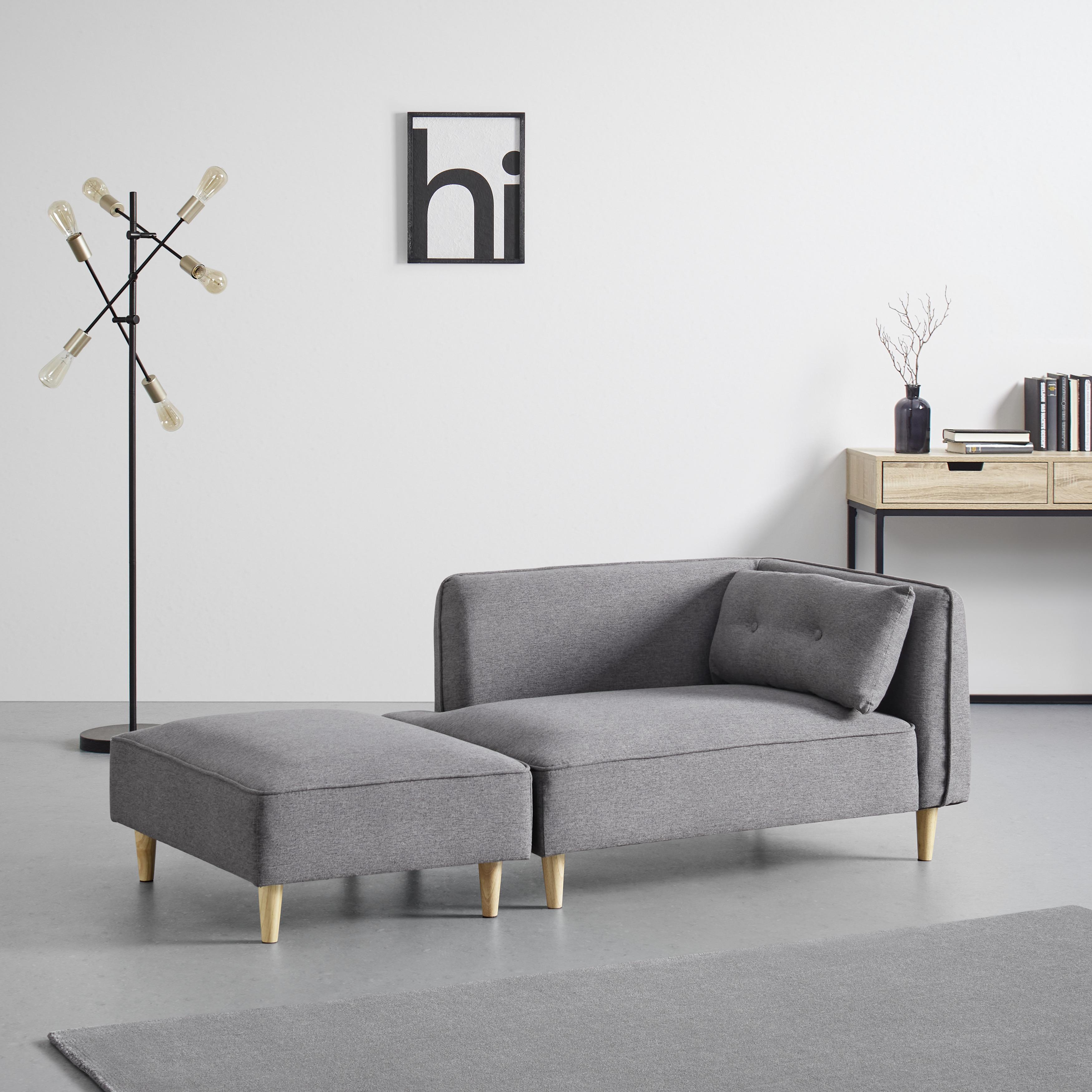 Modulárna Pohovka Fanny Tmavá Sivá - prírodné farby/tmavosivá, Moderný, drevo/textil (154/73/55cm) - Bessagi Home