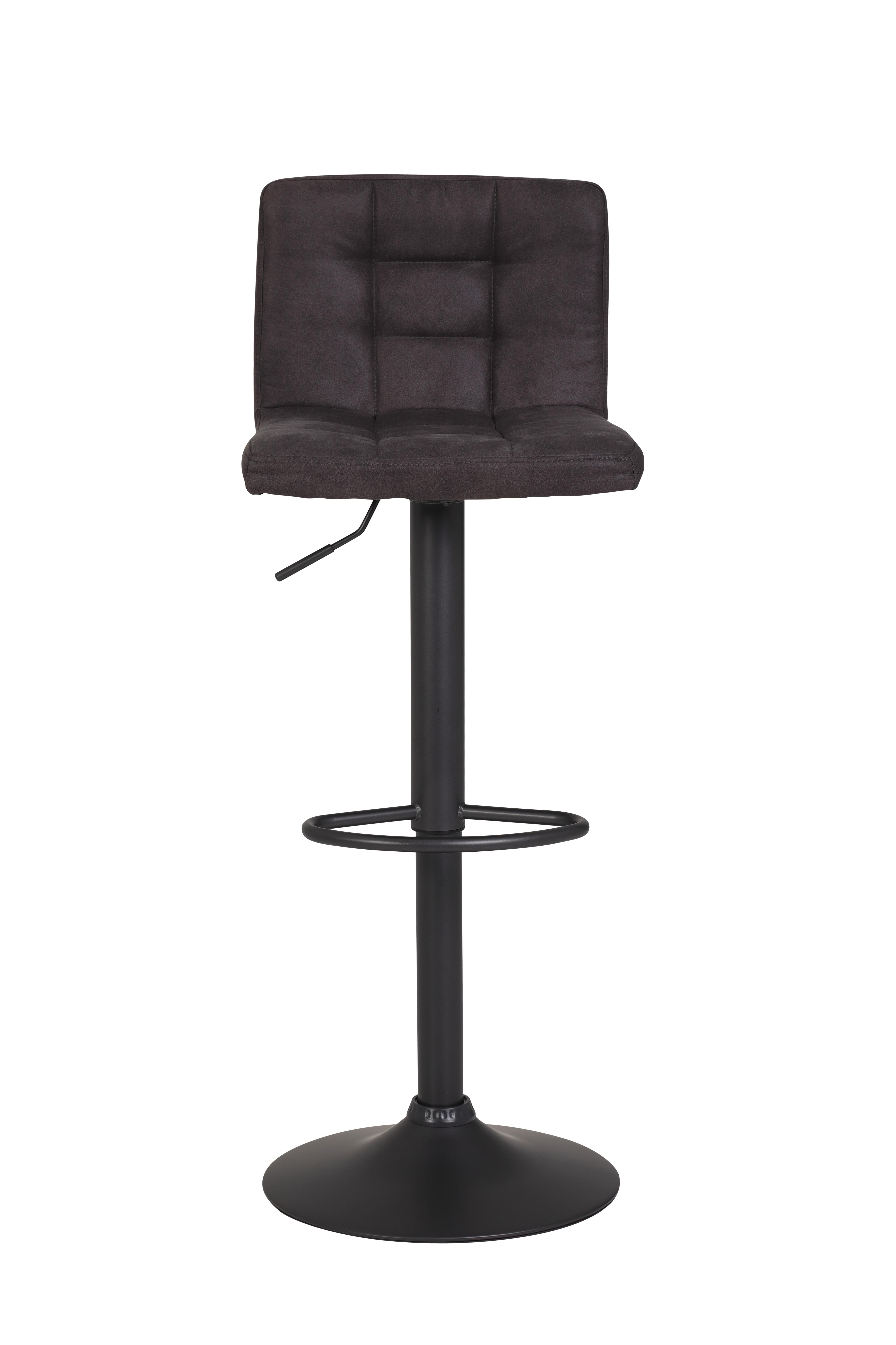 Barhocker Set 2tlg. mit Lehne 360° drehbar Amanda Anthrazit - Dunkelgrau/Anthrazit, MODERN, Textil/Metall (40/85/48cm) - MID.YOU