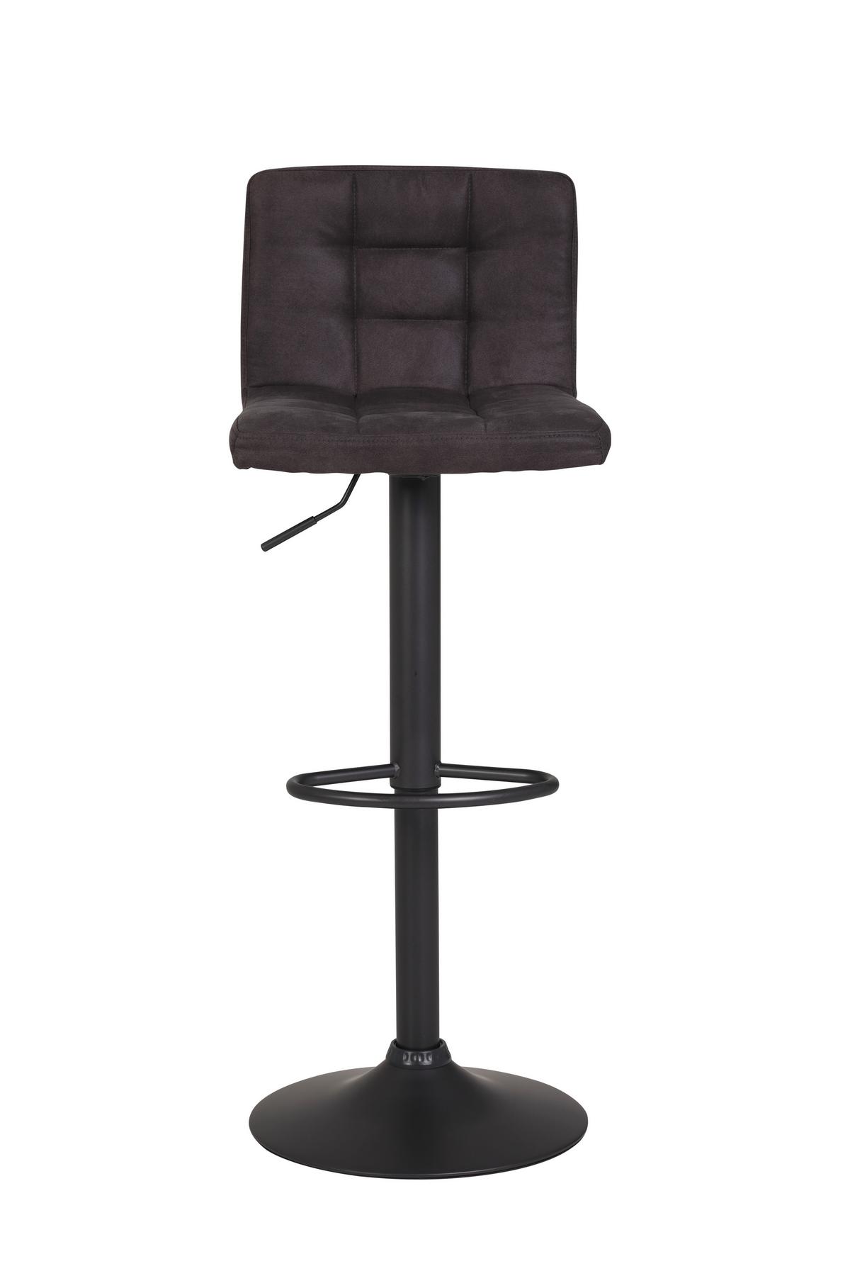 Barhocker Set 2tlg. mit Lehne 360° drehbar Amanda Anthrazit - Dunkelgrau/Anthrazit, MODERN, Textil/Metall (40/85/48cm) - MID.YOU