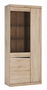 Vitrine Summer San Remo Eiche Dekor B: 86 cm - Eiche San Remo, MODERN, Glas/Holzwerkstoff (86/196,5/40cm) - Modern Living