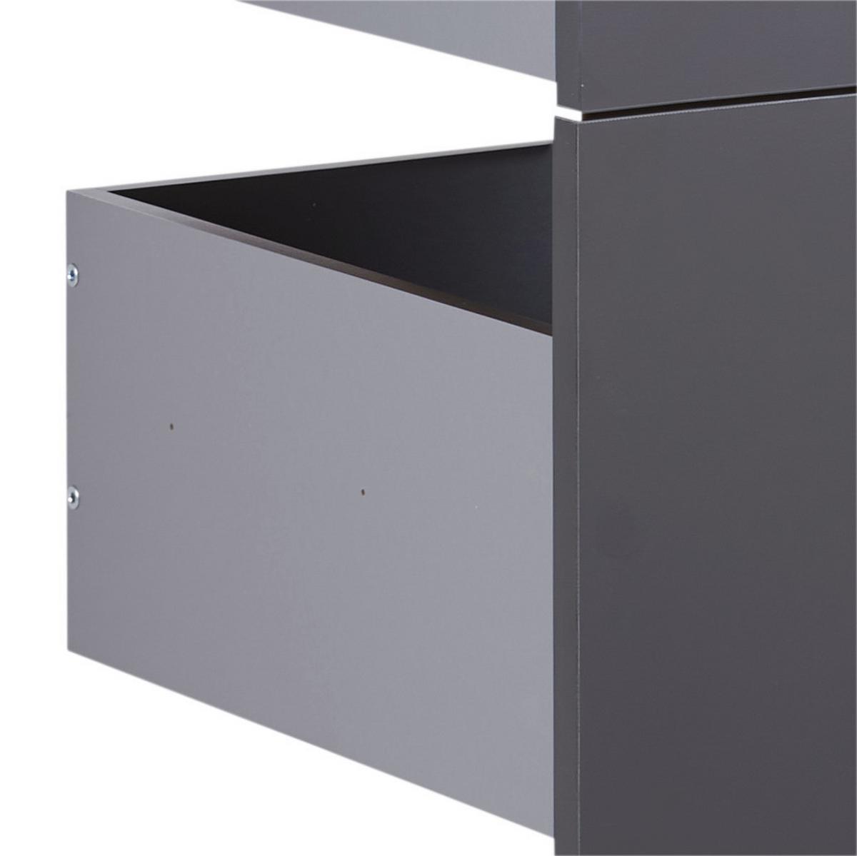Schubladeneinsatz Unit Anthrazit B: 45,3 cm 4 Fächer - Anthrazit, MODERN, Holzwerkstoff (45,3/83/47cm) - Ondega