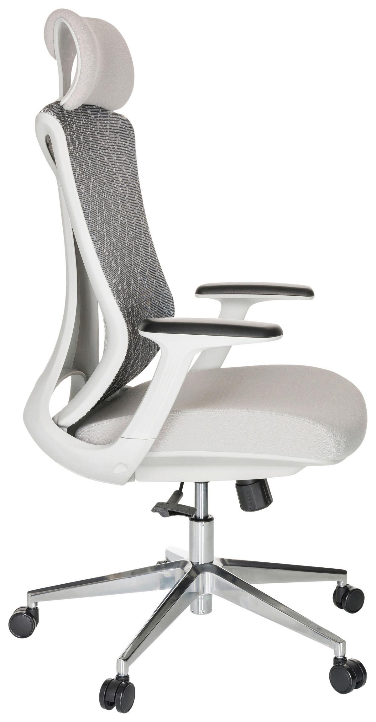 Drehstuhl Faleo w mit Wippfunktion Hellgrau - Silberfarben/Hellgrau, Basics, Kunststoff/Textil (67/115/69cm) - MID.YOU