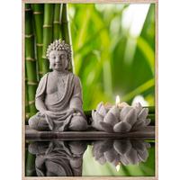 Glasbild Petra - Eichefarben/Multicolor, KONVENTIONELL, Glas/Holzwerkstoff (60/80cm) - Luca Bessoni