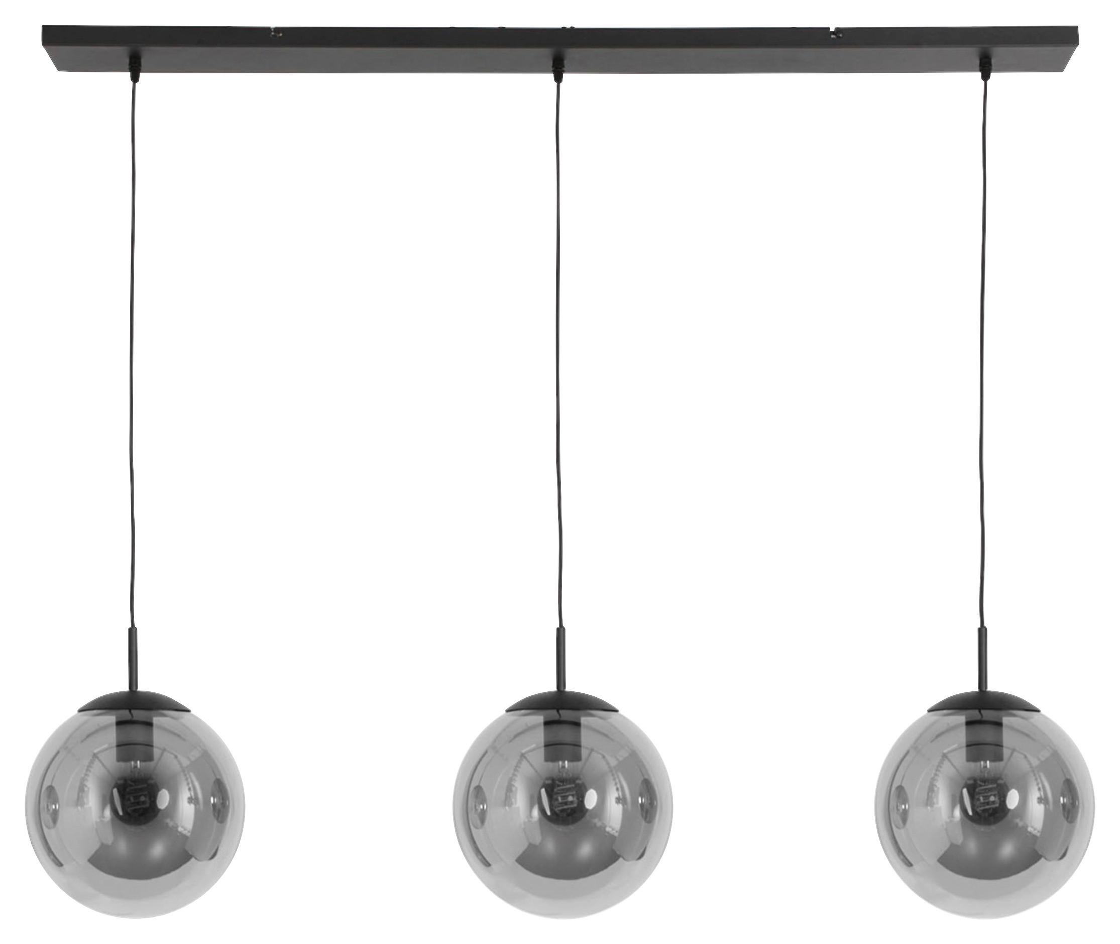 Pendelleuchte Bollique - Schwarz, Trend, Glas/Metall (25/40-150/120cm)