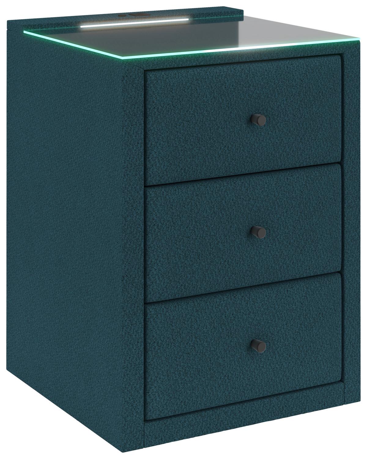 Nachtkästchen Carmen Türkis H: 68 Cm - Türkis, KONVENTIONELL (52/68/48,5cm) - James Wood