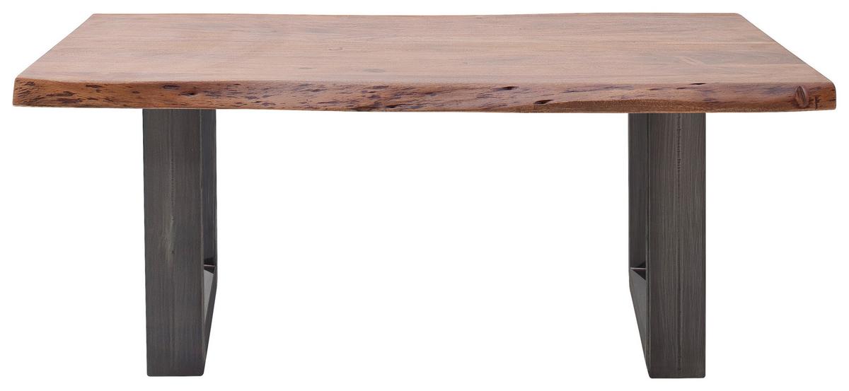 Couchtisch Holz Massiv Cartagena Walnuss/Nickelfarben - Walnussfarben/Nickelfarben, MODERN, Holz/Metall (110/45/70cm)