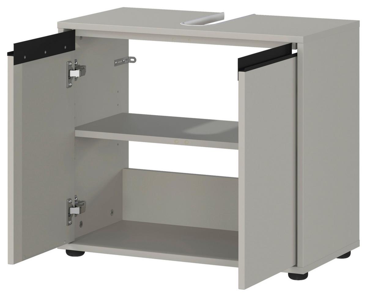 Waschbeckenunterschrank Gw-Lemont Steingrau - Schwarz/Grau, MODERN, Holzwerkstoff (63/55/34cm) - Germania