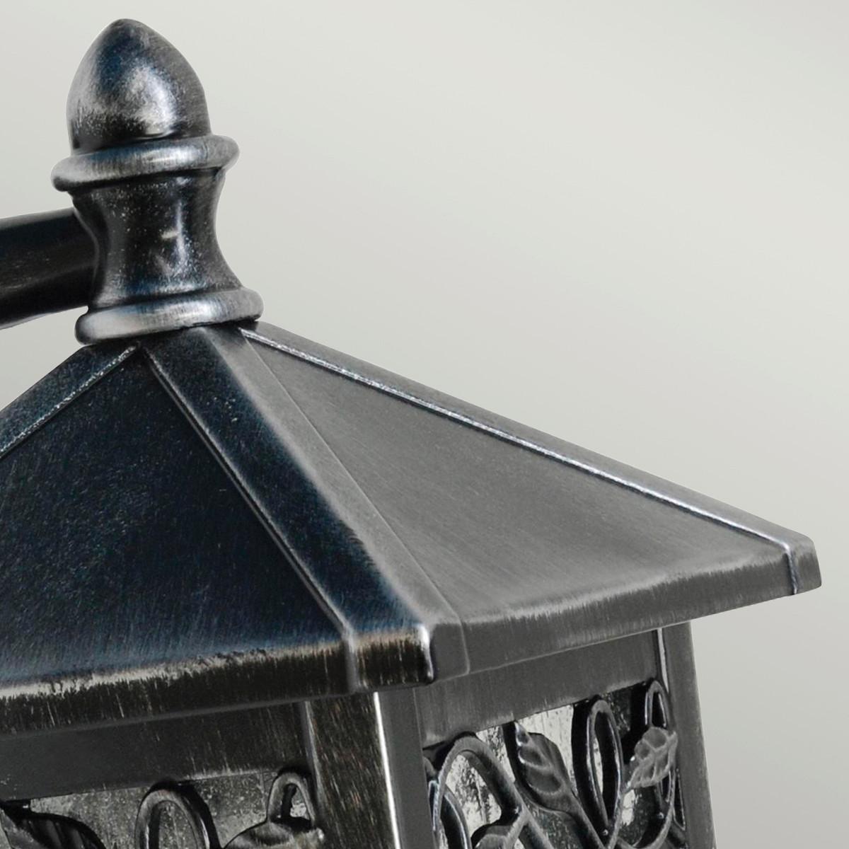Außenwandleuchte 60w Metall Glas, Wandmontage - Silberfarben/Schwarz, KONVENTIONELL, Glas/Metall (15/26,2/19cm) - Elstead Lighting