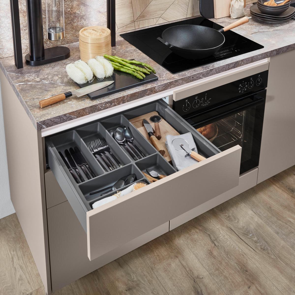 Eckküche Sidney - Hellbraun/Dunkelbraun, MODERN, Holzwerkstoff (273,2/218,1cm) - Vertico