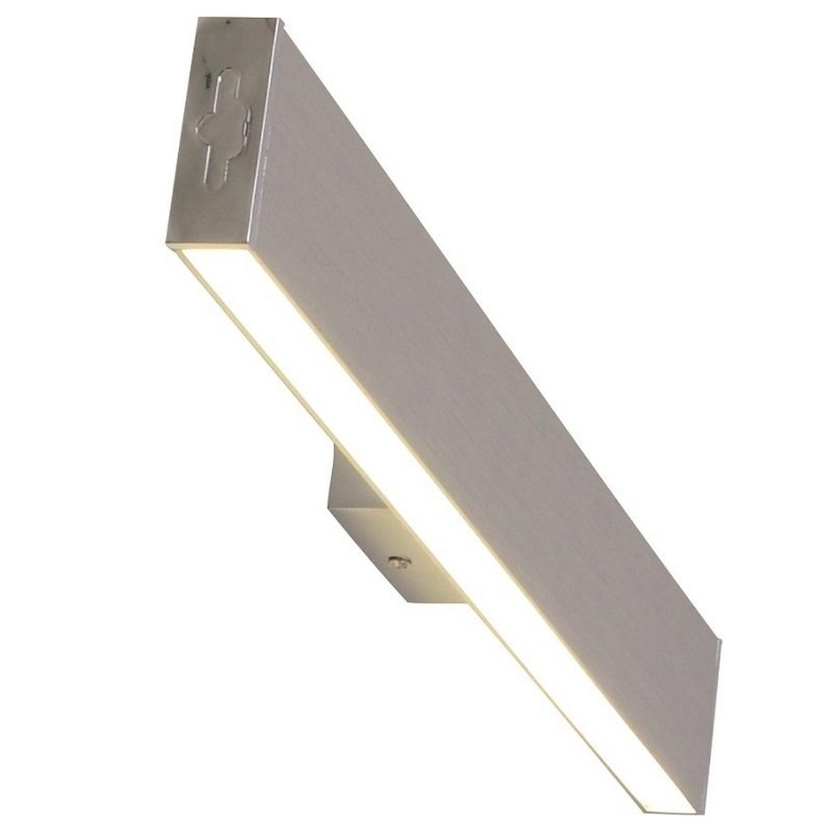 LED-Wandleuchte, Rechteckig, Warmweiß - Chromfarben/Alufarben, Design, Kunststoff/Metall (60/7/5cm) - Näve