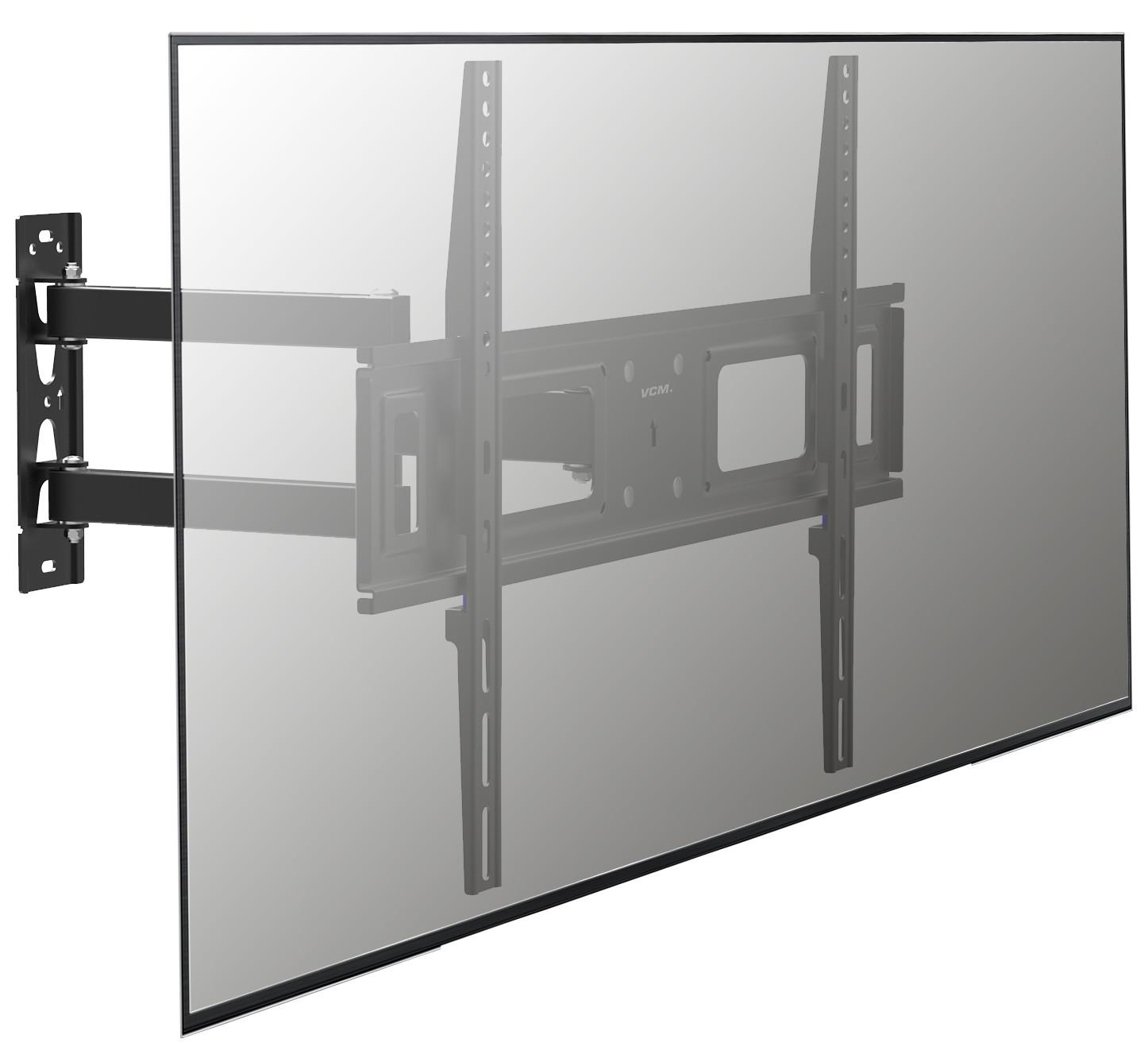 TV- Wandhalter B: 64 cm Schwarz - Schwarz, Basics, Metall (64/42/7,5cm) - MID.YOU