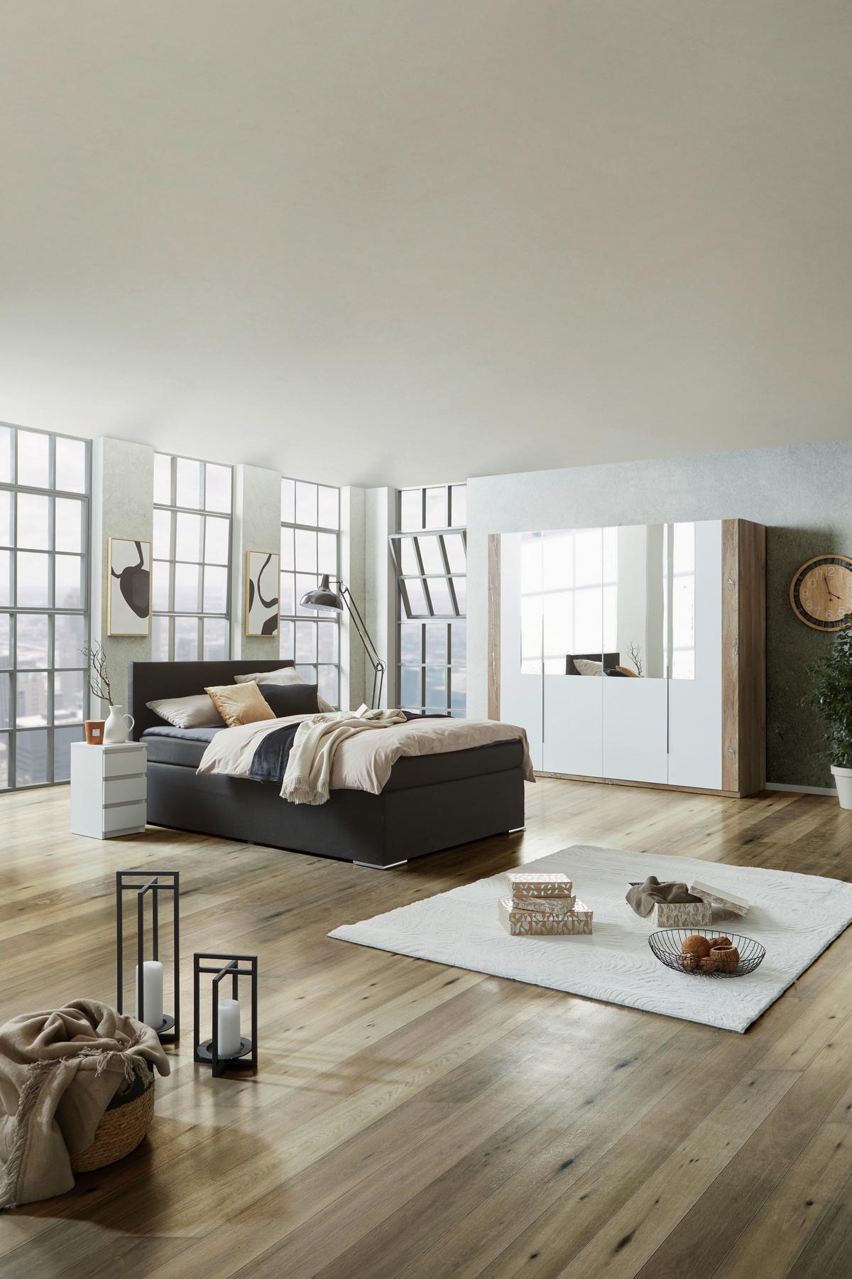 Skříň s otočnymi dveřmi COMPLETE-BP- - bílá/barvy dubu, Konvenční, kompozitní dřevo/plast (228/215/60cm)