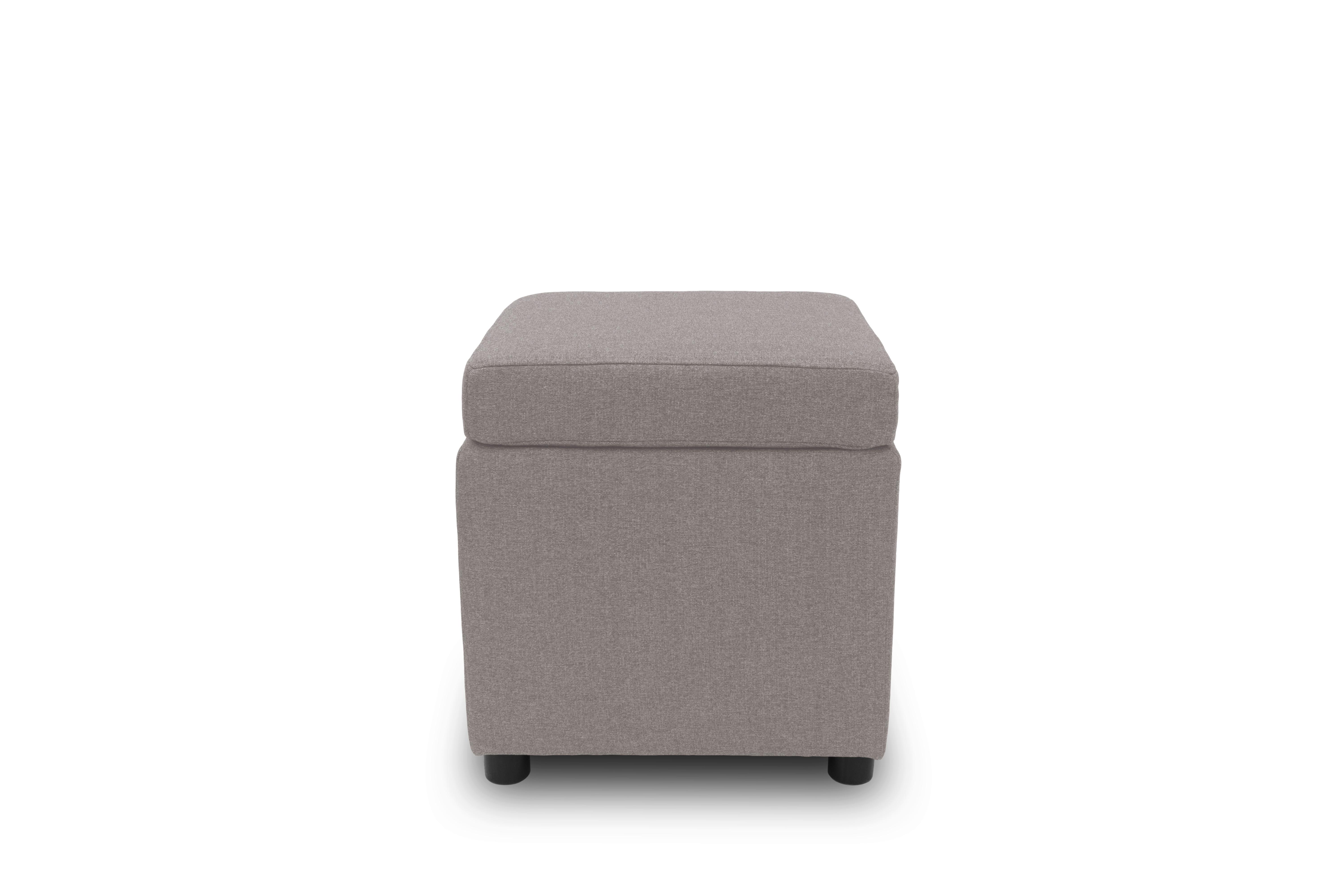 Hocker Looks IIi - Hellgrau/Schwarz, Design, Textil (45/47/45cm) - LOOKS by W.Joop