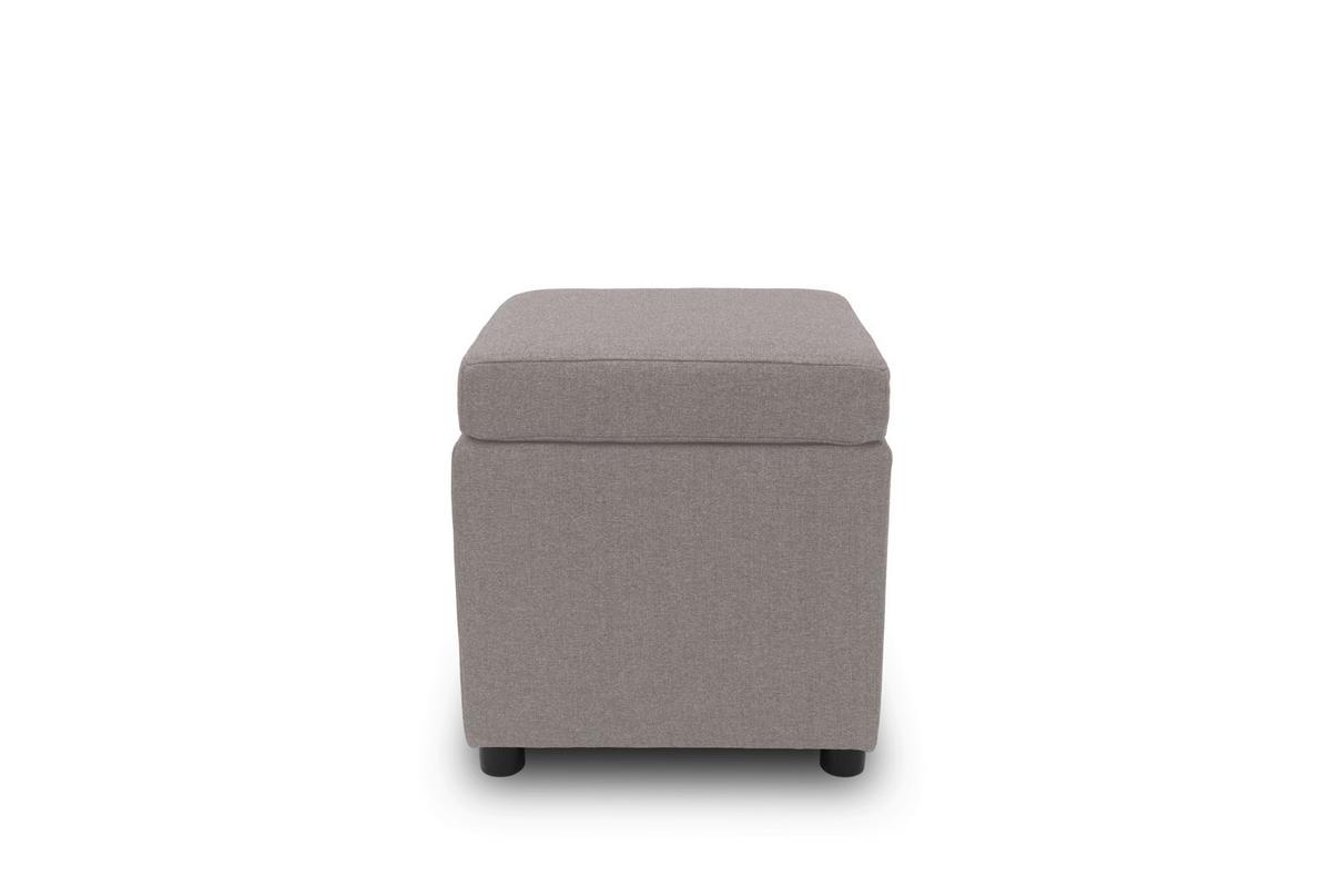Hocker Looks IIi - Hellgrau/Schwarz, Design, Textil (45/47/45cm) - LOOKS by W.Joop