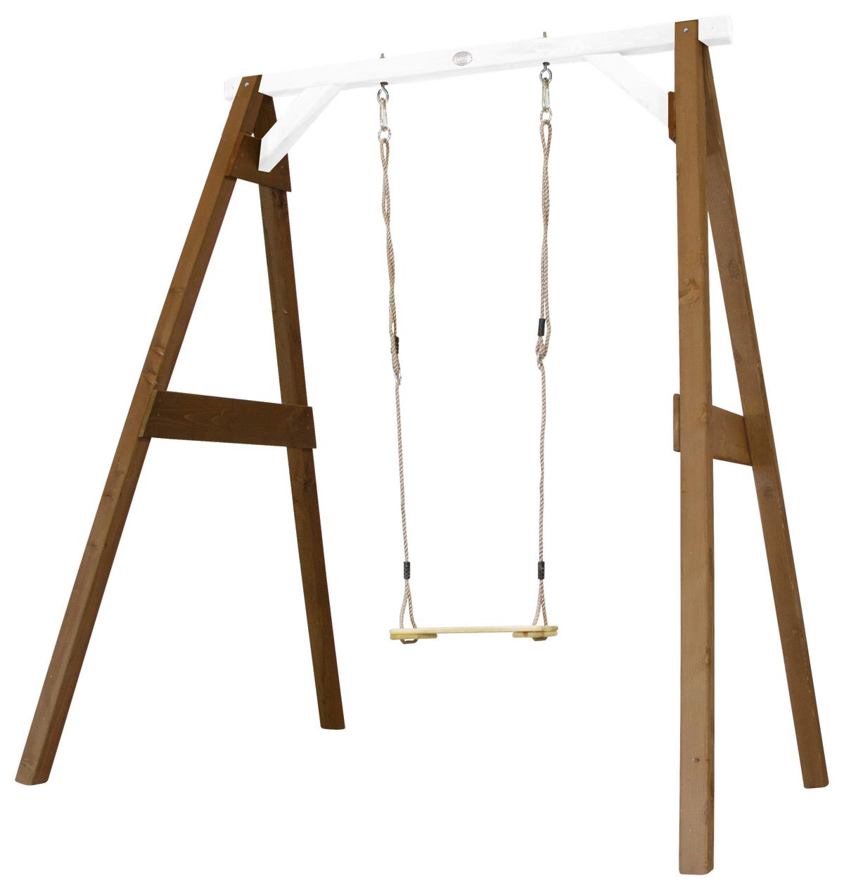 Schaukel A030.136.03 - Braun/Weiß, KONVENTIONELL, Holz (181/207/160cm) - Ambia Garden