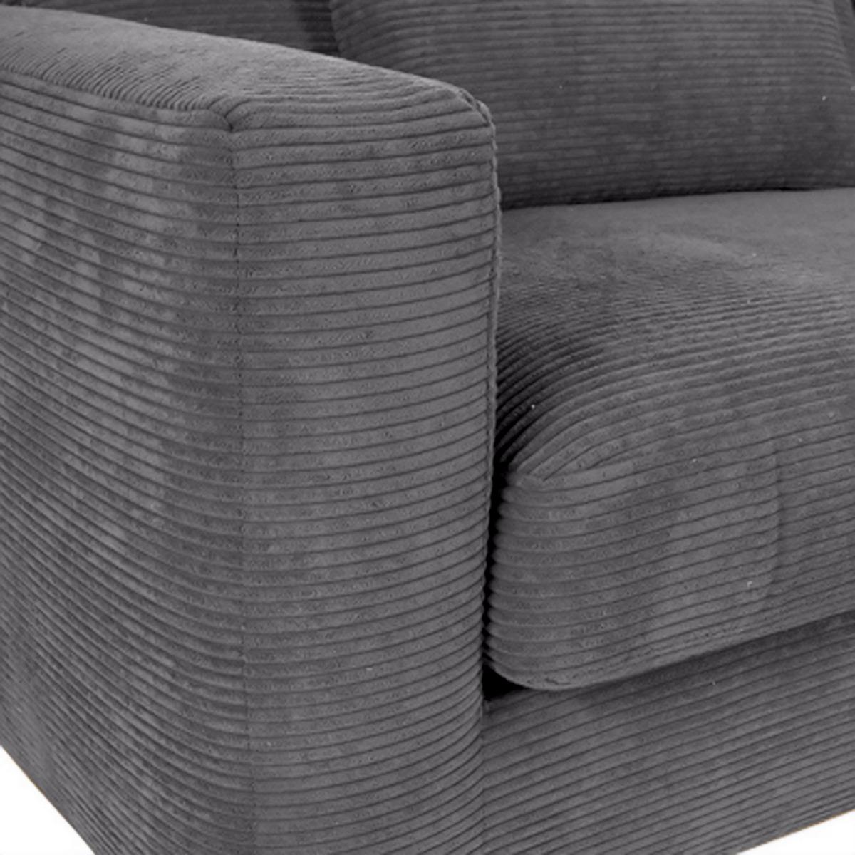 Bigsofa Manolis Dunkelgrau B: 260 cm - Dunkelgrau/Schwarz, KONVENTIONELL, Textil (260/66/115cm) - MID.YOU