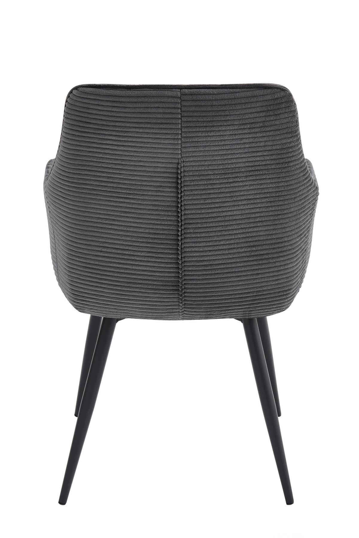 Armlehnstuhl-Set Verona II S 2er-Set - Anthrazit/Schwarz, MODERN, Textil/Metall (55/85/61cm) - MID.YOU