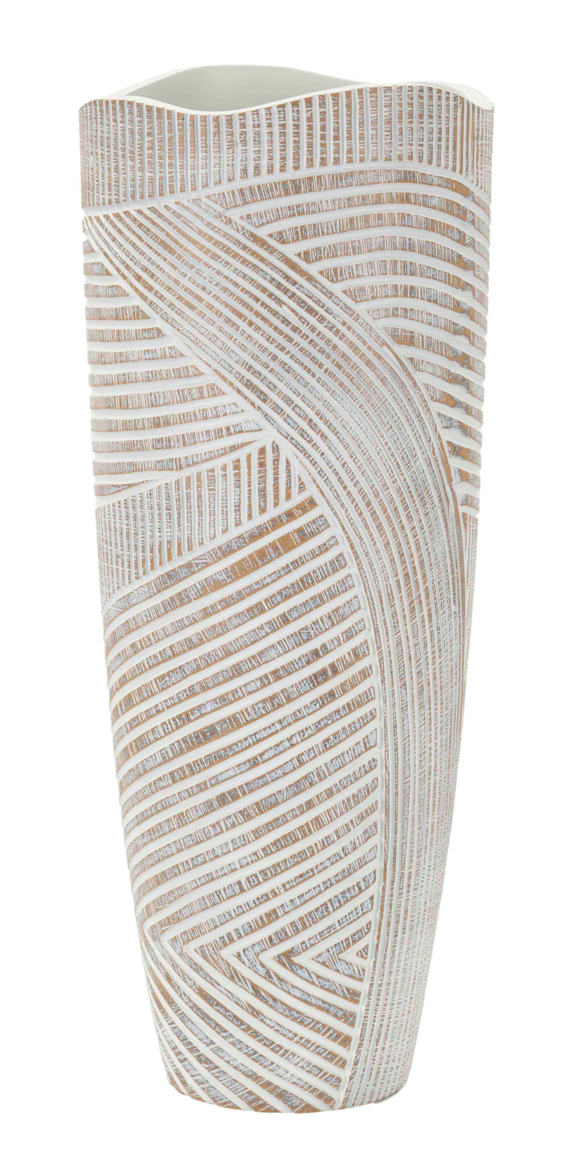 Vase Resin Wood Weiß B: 18 cm