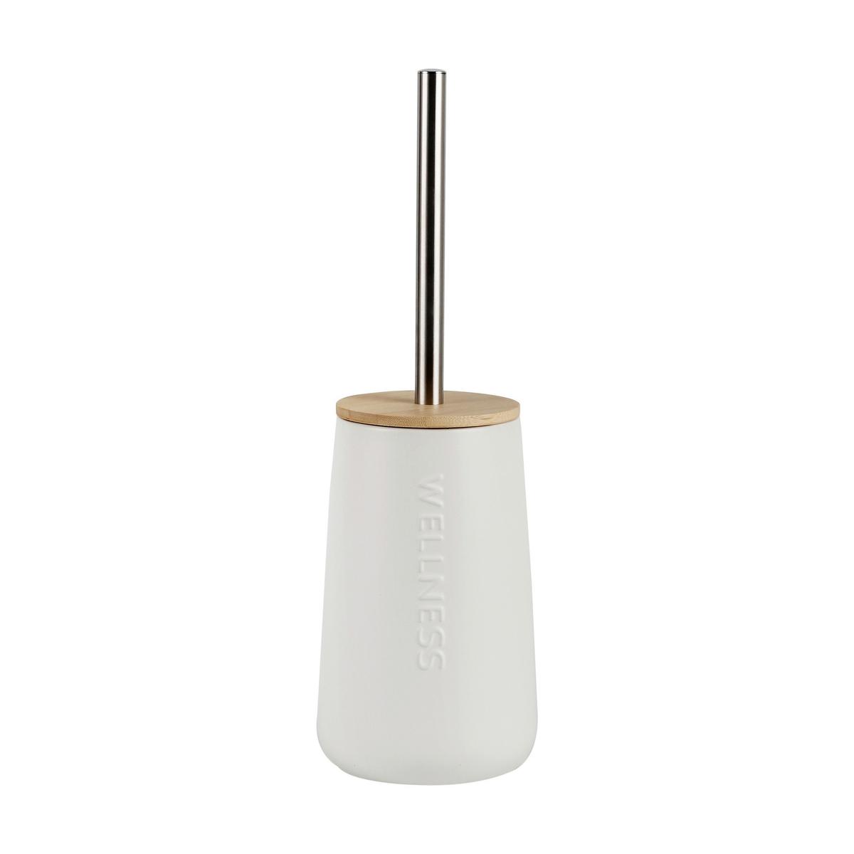 WC kefa so stojanom EDNA - biela/prírodná farba, Modern, kov/plast (12/34,2cm) - Mömax
