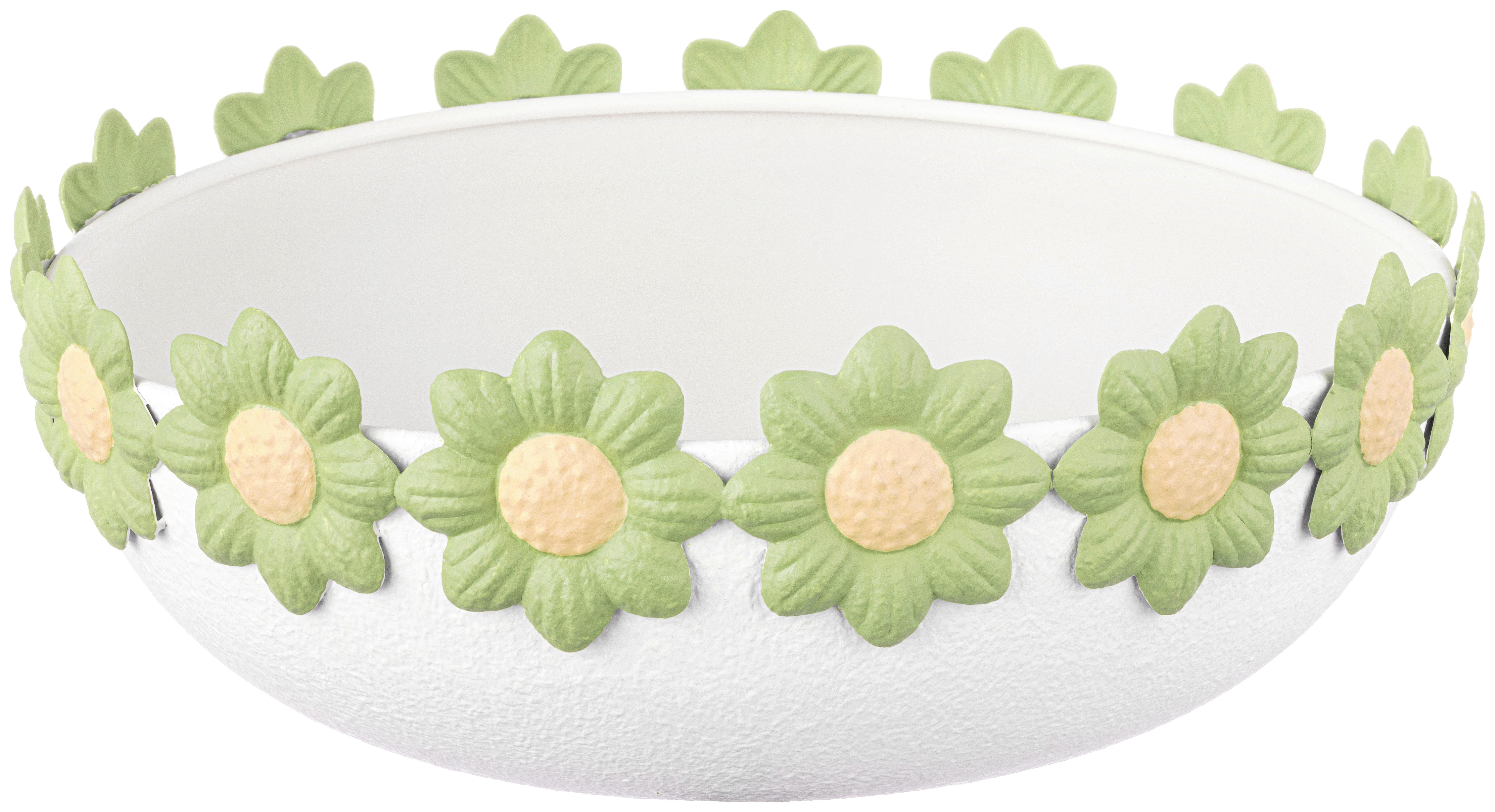 Dekoschale Veronika - Dunkelgelb/Weiß, KONVENTIONELL, Metall (25,5/10cm) - Luca Bessoni