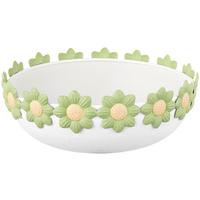 Dekoschale Veronika - Dunkelgelb/Weiß, KONVENTIONELL, Metall (25,5/10cm) - Luca Bessoni