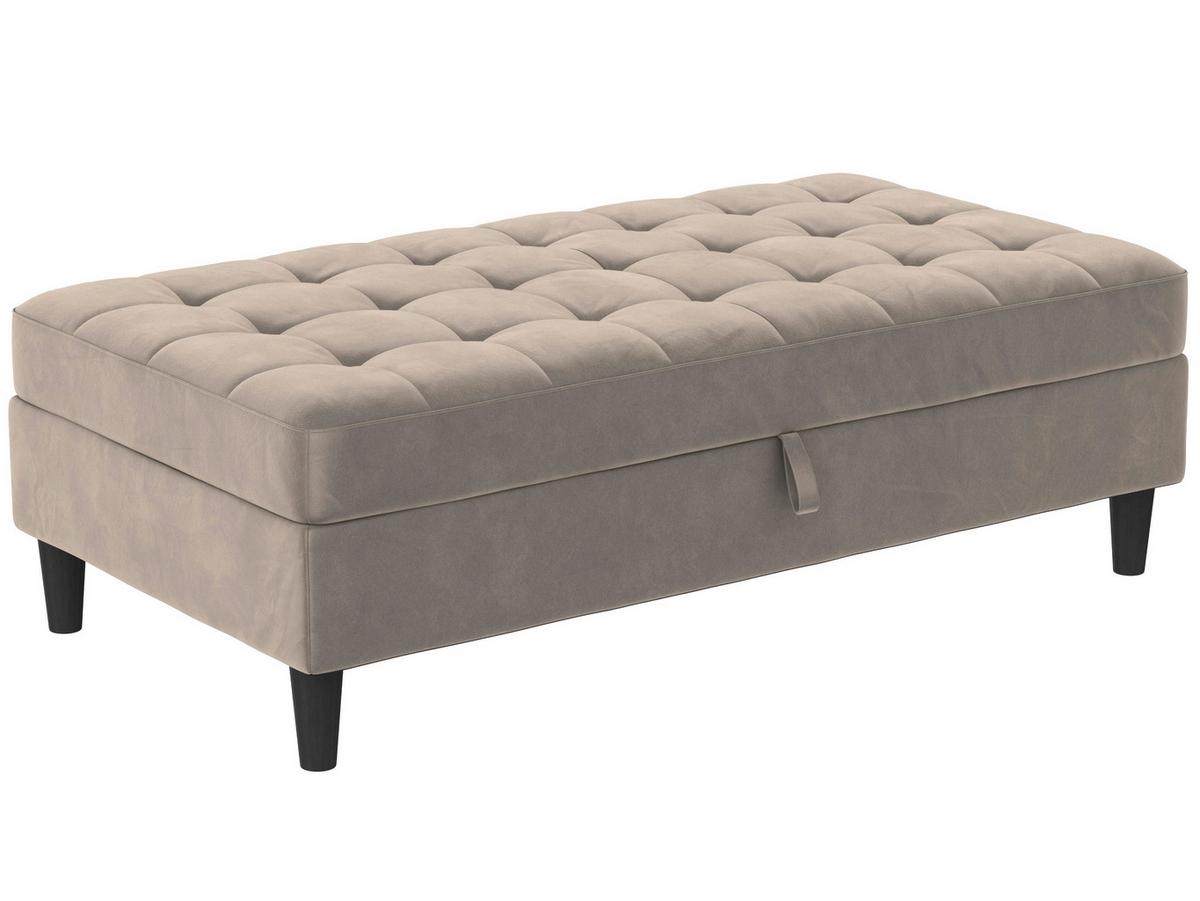Hocker Palermo Taupe, mit Stauraum - Taupe/Schwarz, Basics, Textil (130/43cm) - Livetastic
