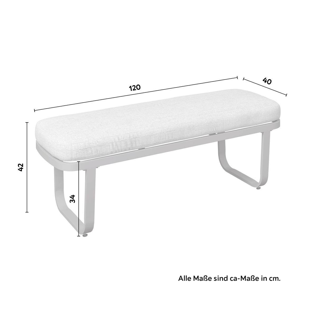 TERASOVÁ SEDACÍ SOUPRAVA SOPHIA - krémová/světle šedá, Moderní, kov/textil (195/73/72cm)