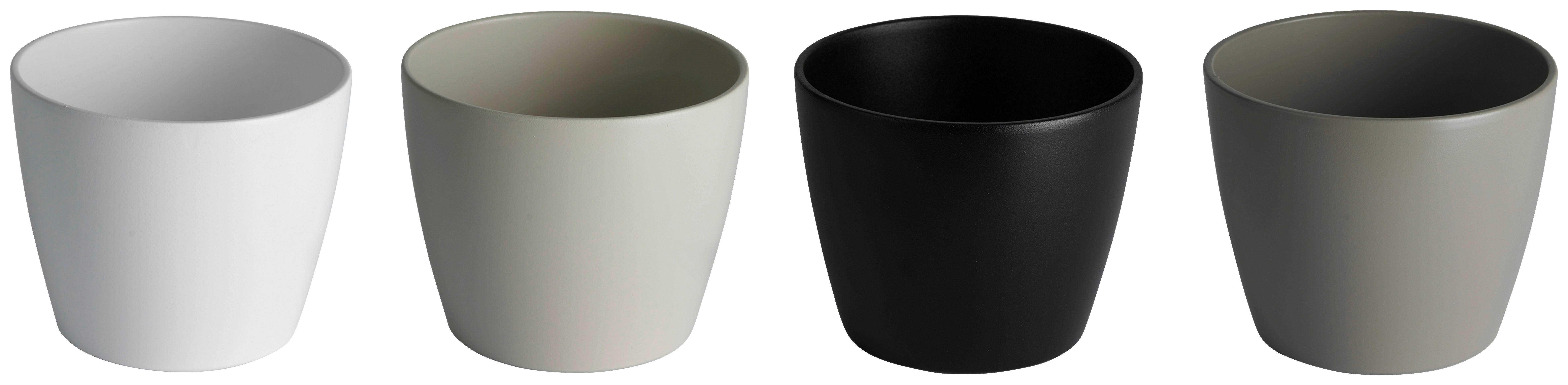Obal na kvetináč Luisa, Ø: 31/25cm - čierna/sivá, Modern, keramika (31/25cm) - Mömax