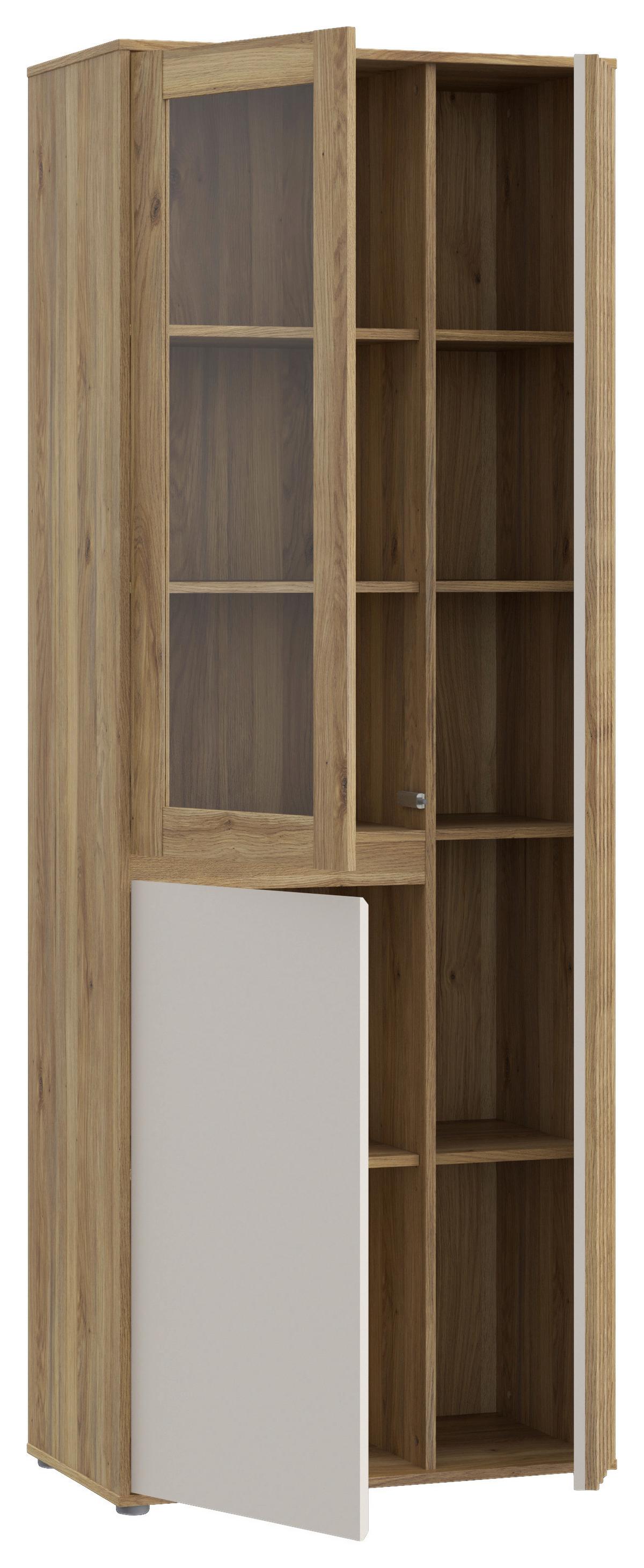 Vitrin Eliston - tölgyfa színű/homokszínű, Natur, műanyag/faalapú anyag (74/200,1/41,5cm) - Modern Living