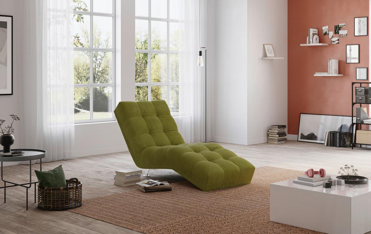 Liege Isabella Grün B: 68cm - Chromfarben/Grün, MODERN, Textil (68/88/164cm) - MID.YOU