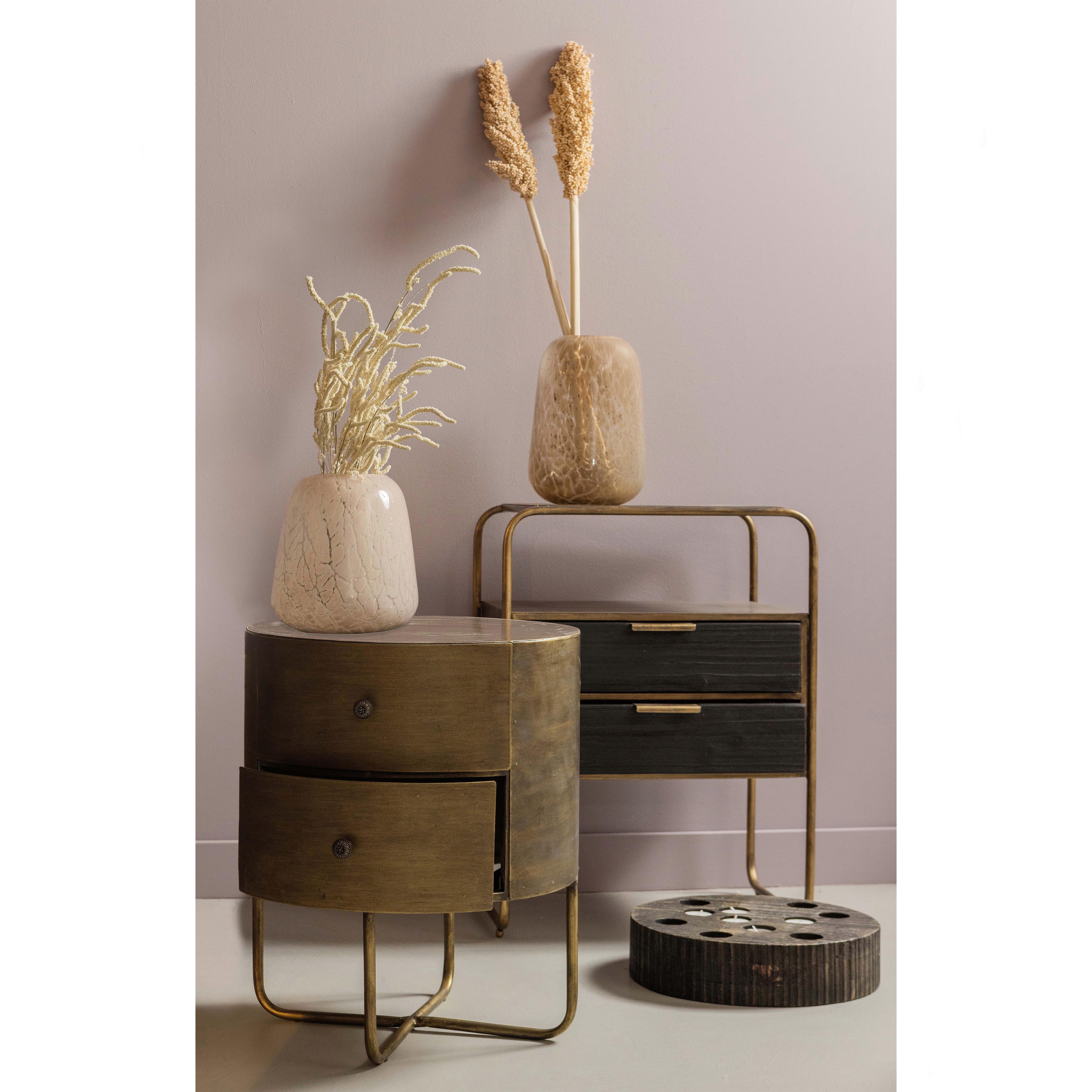 Nachttisch Polite, Messingfarben B: 45 Cm - Messingfarben/Schwarz, Design, Holz/Metall (45/38/62cm) - Livetastic