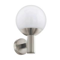 Außenwandleuchte Nisia-Z 9W Metall Kunststoff, Wandmontage - Edelstahlfarben/Weiß, KONVENTIONELL, Kunststoff/Metall (20/31,5cm) - Eglo