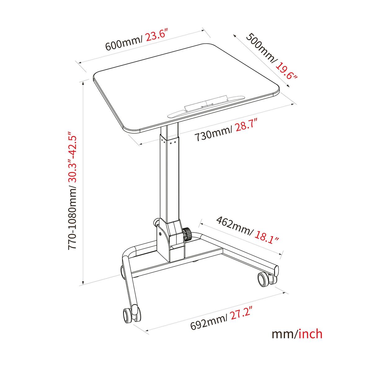 Sitz/stehtisch, Arbeitstisch Stand Vm-Su Ii - Weiß, Basics, Holzwerkstoff/Kunststoff (73/50/77cm) - MID.YOU