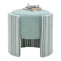 Taburet ROMY, zeleno-bílá žinylka - bílá/zelená, Lifestyle, kompozitní dřevo/textil (40/39cm) - Mömax
