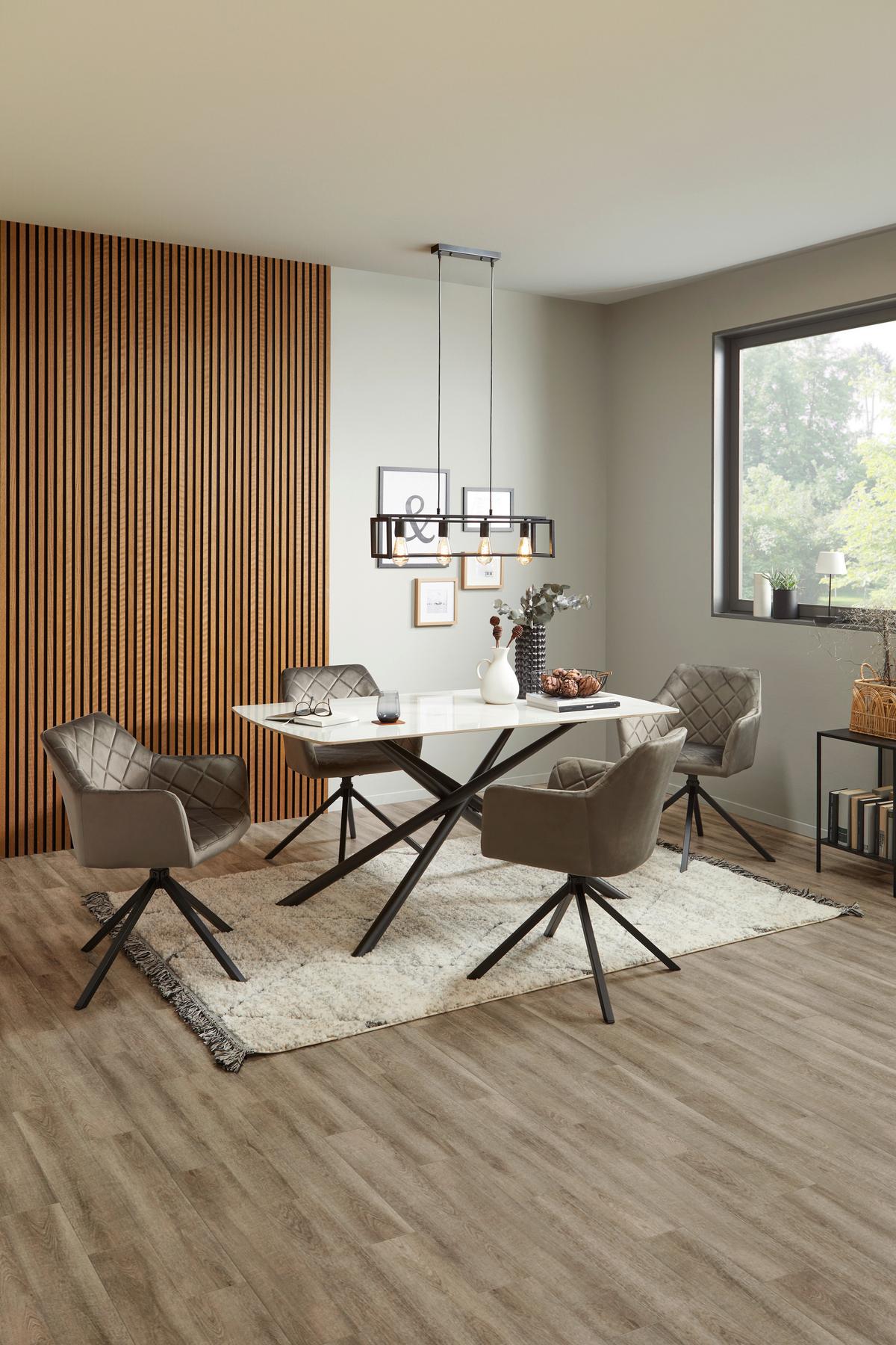 Étkezőasztal Mailand - fekete/fehér, Trend, fém/kerámia (160/75/90cm) - Nedis SmartLife