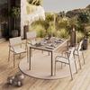 Gartentisch Paris - Beige, MODERN, Glas/Metall (140/75/83cm) - Beldano