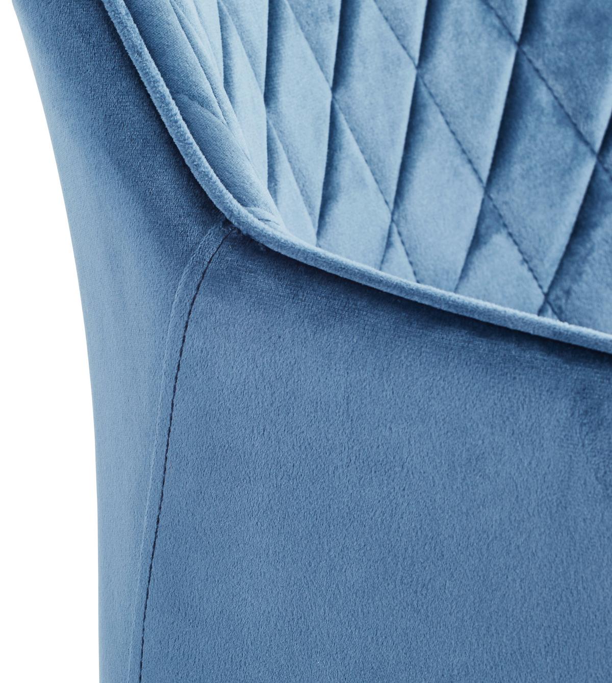 Armlehnstuhl Genua Blau Gepolstert - Blau/Schwarz, KONVENTIONELL, Holz/Textil (56/80,5/56cm) - MID.YOU