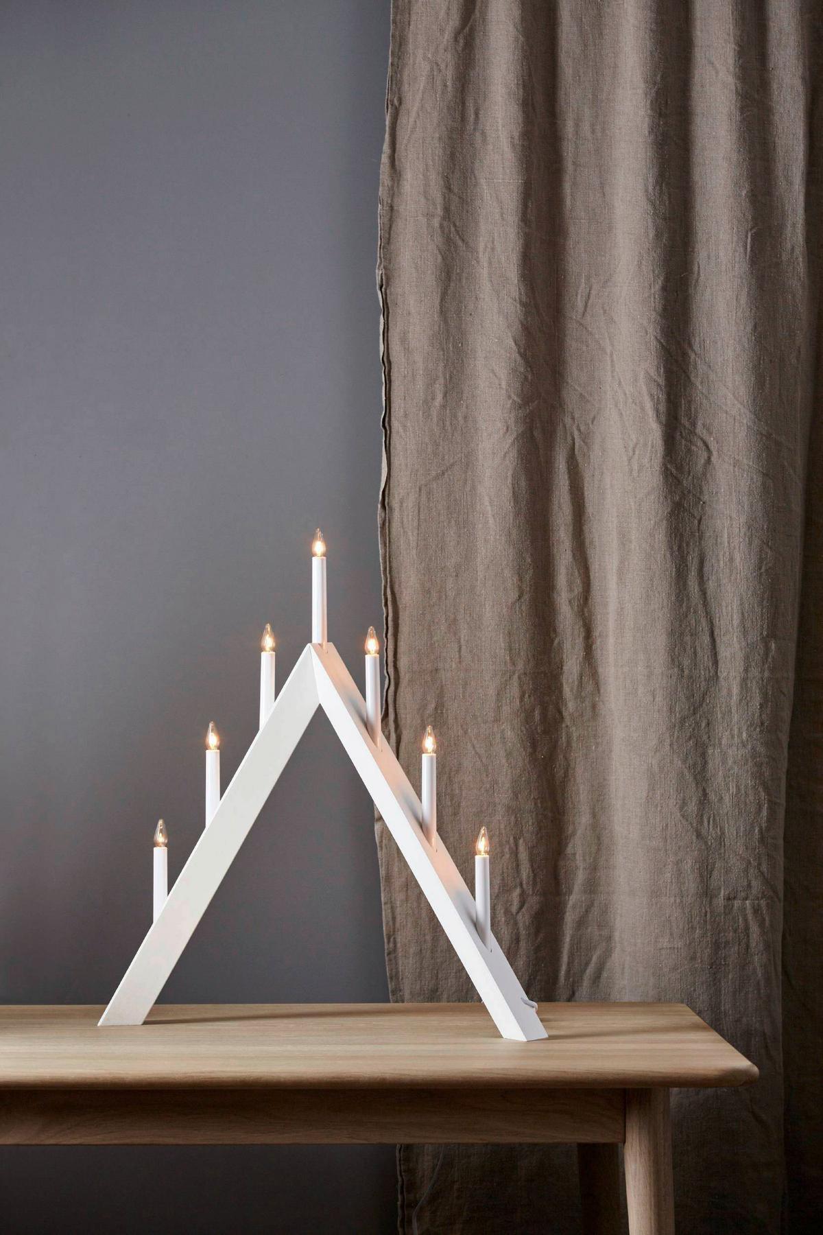 Led-dekoleuchte 410212 Kerzenständer - Weiß, Basics, Holz/Kunststoff (60/7/64,5cm) - Eglo