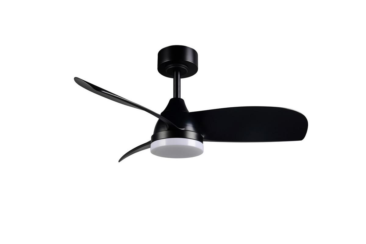 Deckenventilator Hesinki Schwarz D: 90 Cm - Schwarz, KONVENTIONELL, Metall (90,0/32,5-40,0cm)