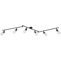 Bodové svietidlo MOLLY, 6xE27 max. 24W, 230V - čierna, Konventionell, kov (180/8,5/15,5cm) - Mömax