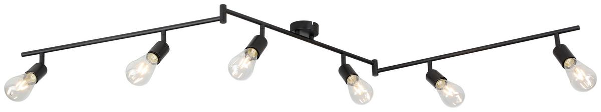 Bodové svietidlo MOLLY, 6xE27 max. 24W, 230V - čierna, Konventionell, kov (180/8,5/15,5cm) - Mömax