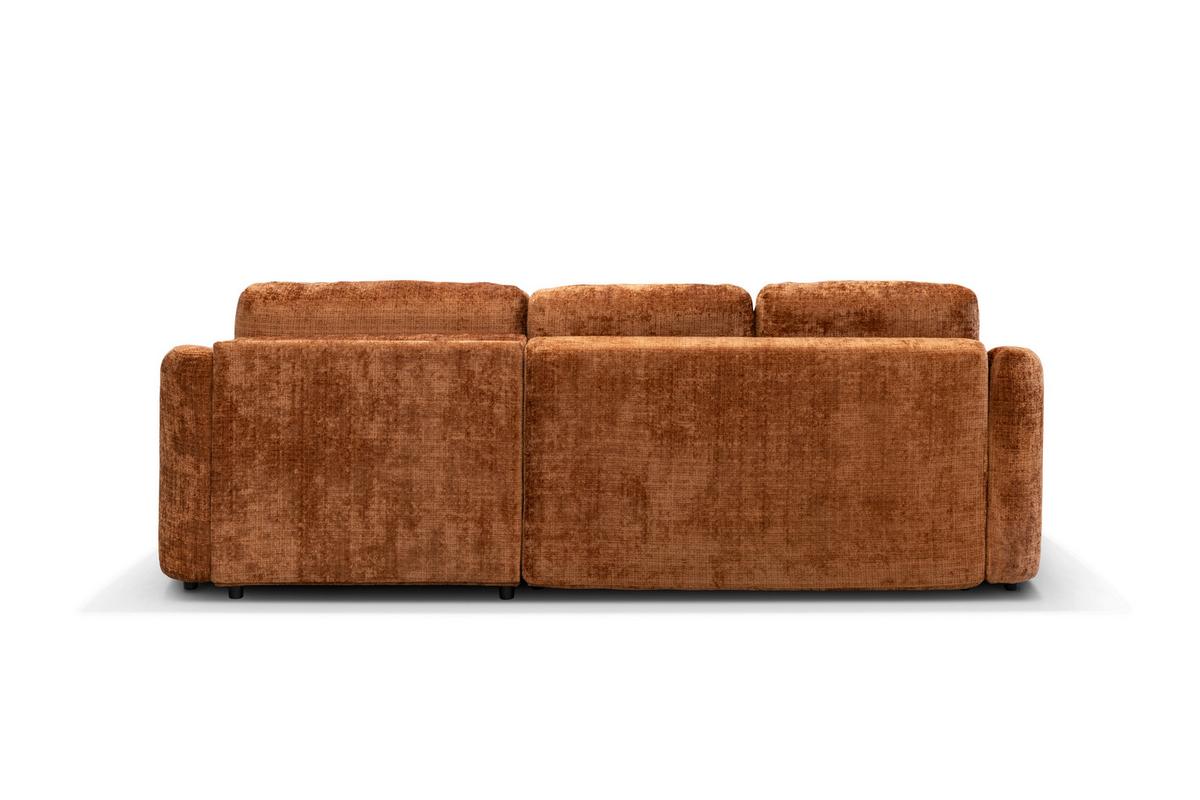 Rohová sedačka PAOLA, pravá, hrdzavá ženilka - čierna/hrdzavá, Design, textil (270/154cm)