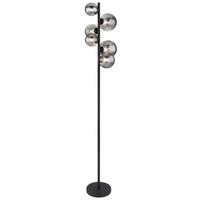 Led Állólámpa 56133-6s - fekete, Design, Üveg/fém (28,5/155cm) - Globo