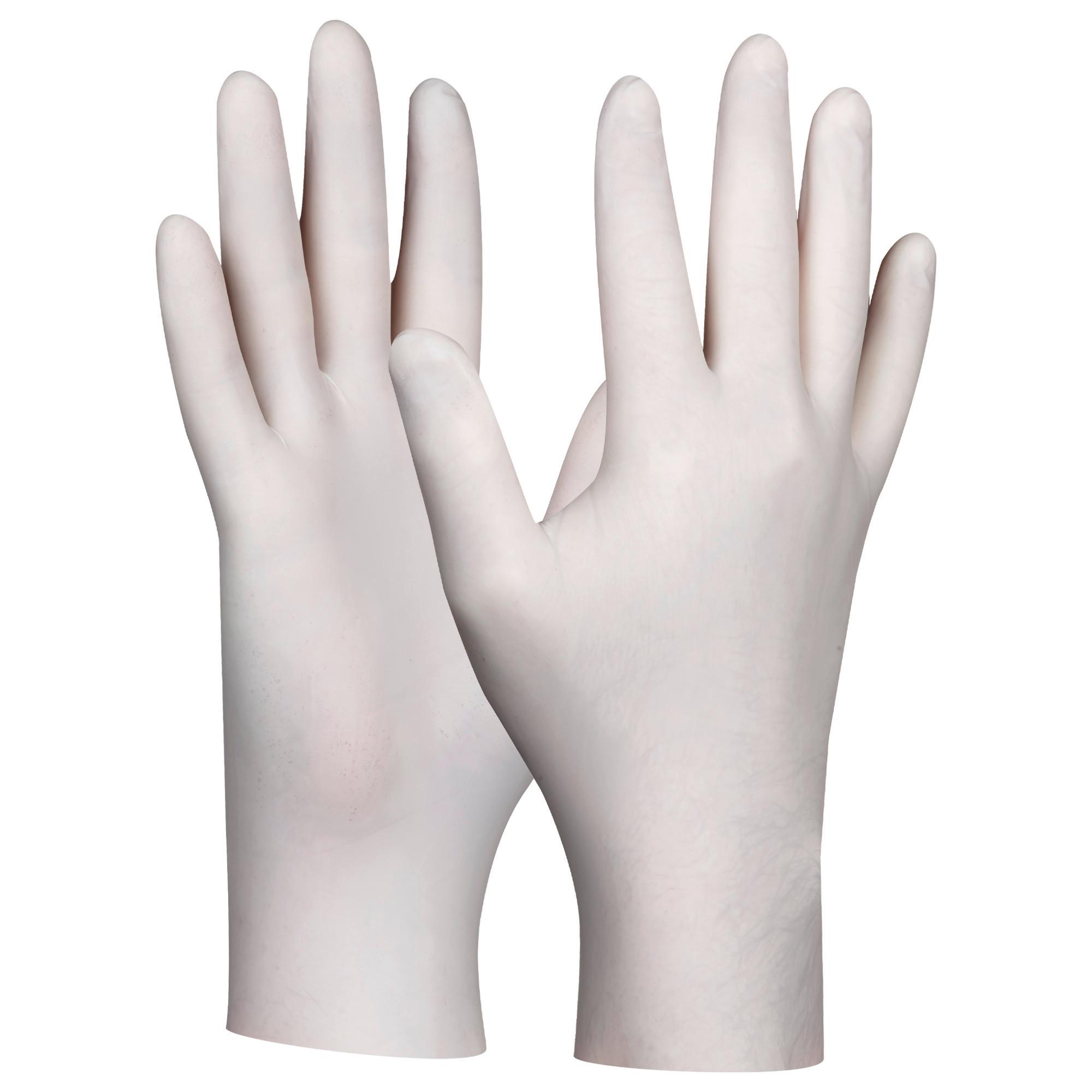 Einweghandschuh Latex Weiß Gr. L Ungepudert 80 Stk. - Weiß, Basics, Kunststoff (Lnull)