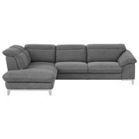 Ecksofa mit Schlaffunktion Teresa Dunkelgrau 232x293 cm - Chromfarben/Dunkelgrau, Design, Textil (232/293cm) - Livetastic